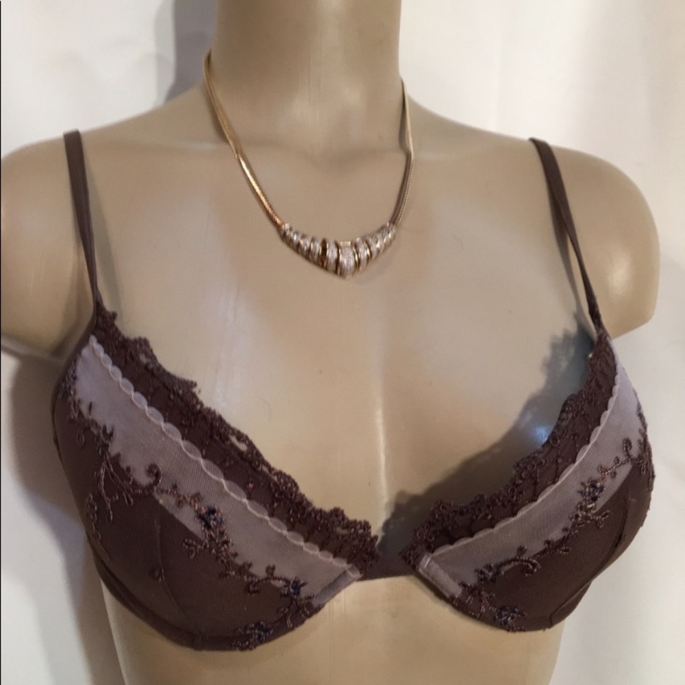 Vtg La Perla Brown Contour Bra 36B